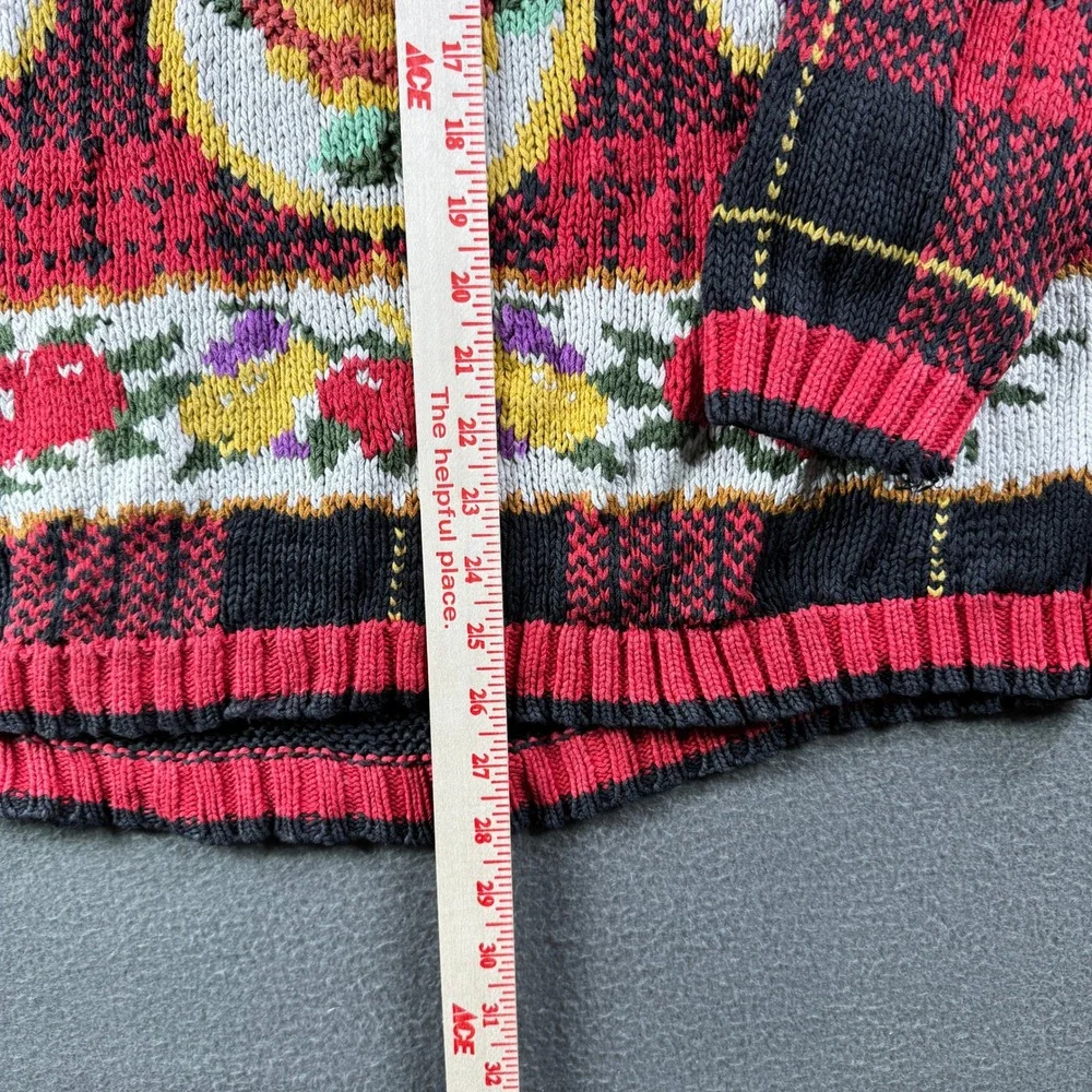Vintage Paris Smith Sweater Ramie OSFA Heavy Knit Plaid‎ Scotch Floral Boho